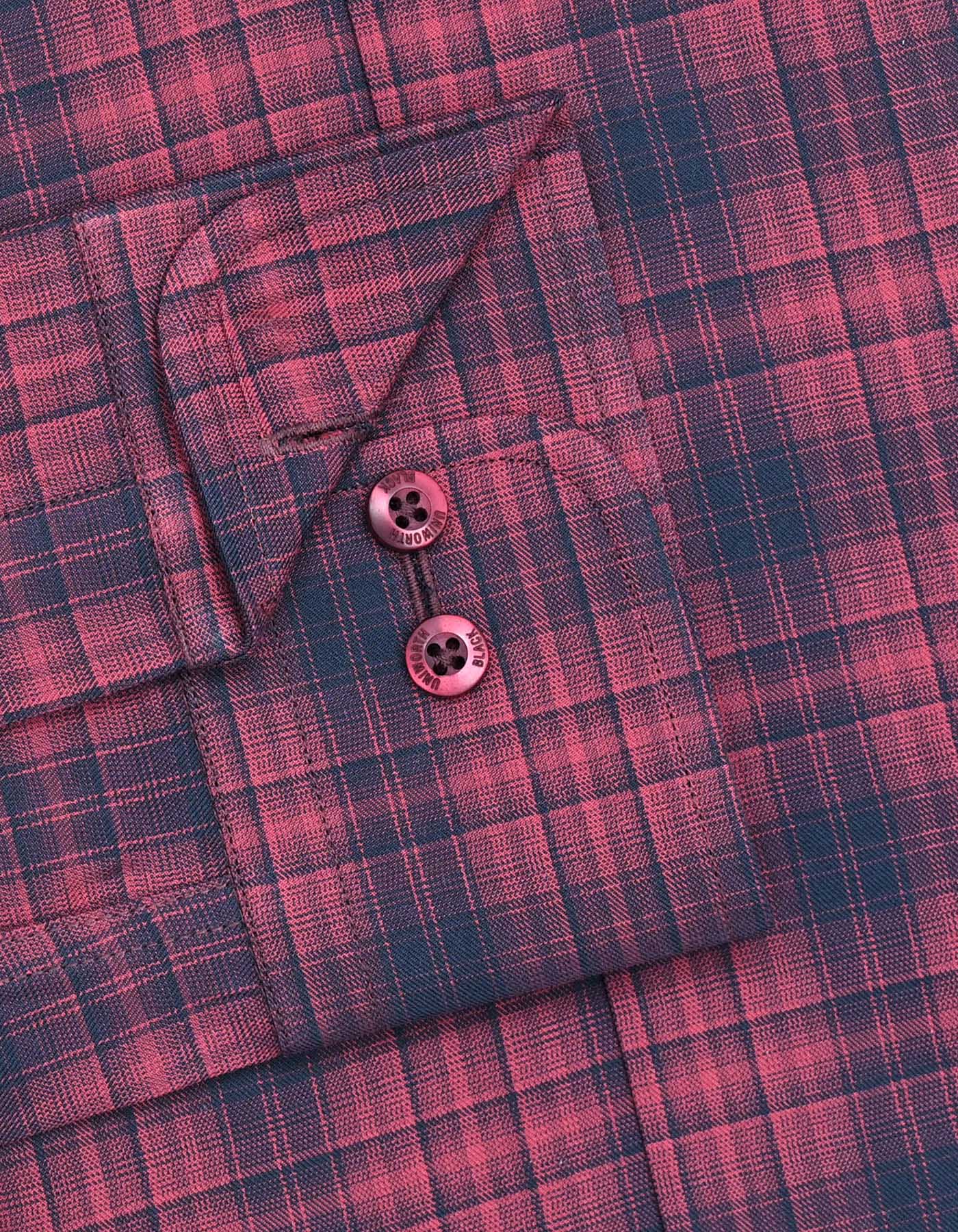 Check Black/Maroon Tailored Smart Fit Shirt FS2872SF-15.5