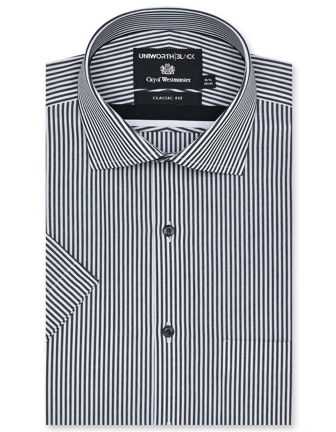 Stripe Black Classic Fit Shirt FS2874RH-14.5