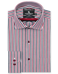 Stripe Maroon Classic Fit Shirt FS2875RF-14.5