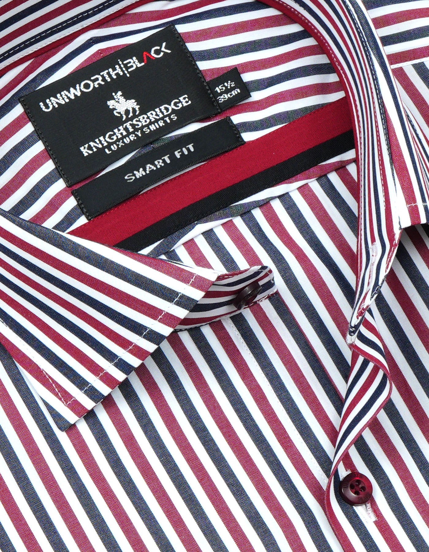Stripe Maroon Tailored Smart Fit Shirt FS2875SF-15