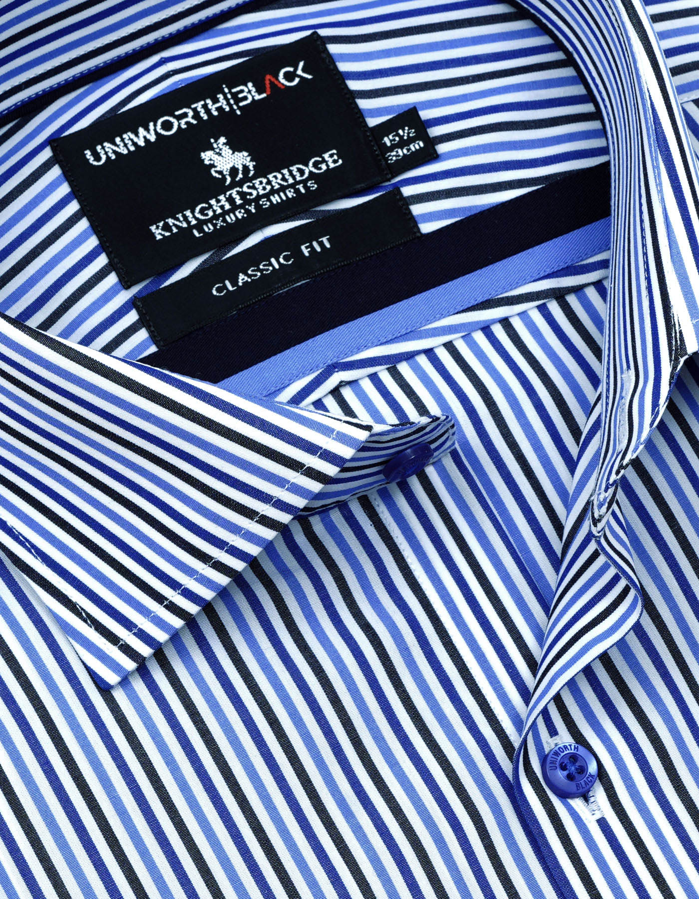 Stripe Royal Blue Classic Fit Shirt FS2877-1RF-15