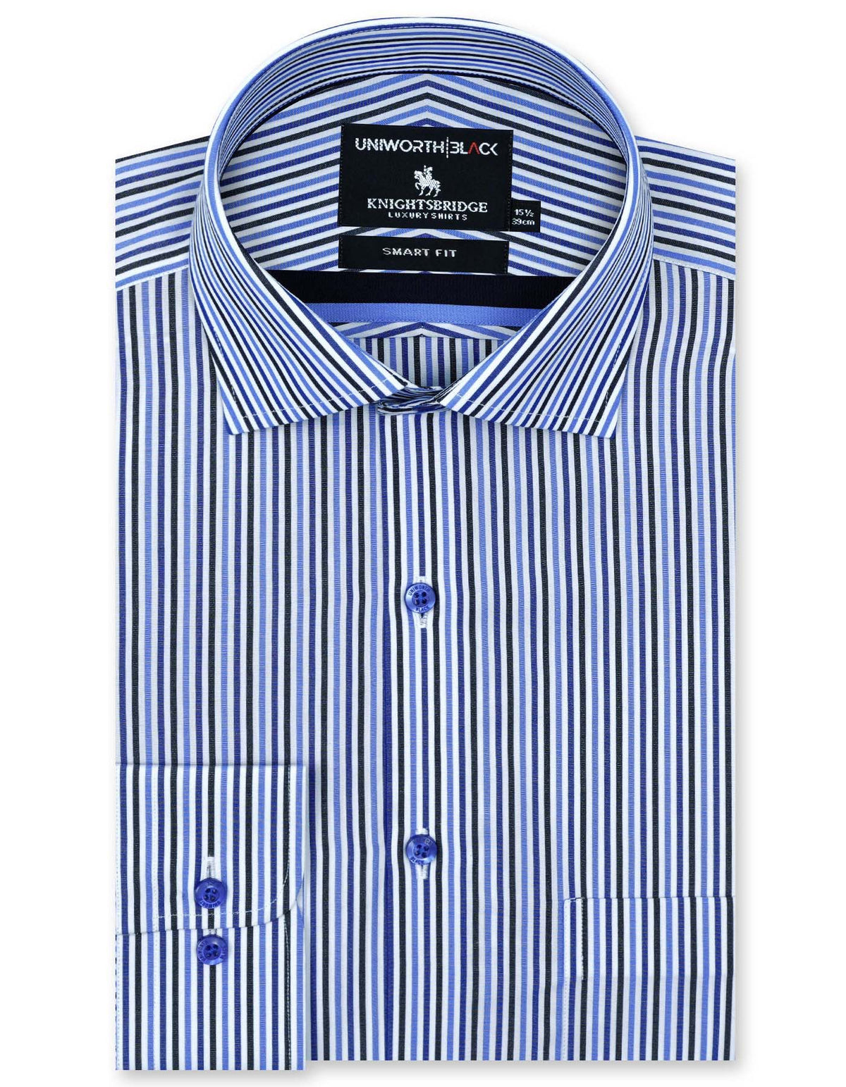 Stripe Royal Blue Classic Fit Shirt FS2877-1RF-14.5