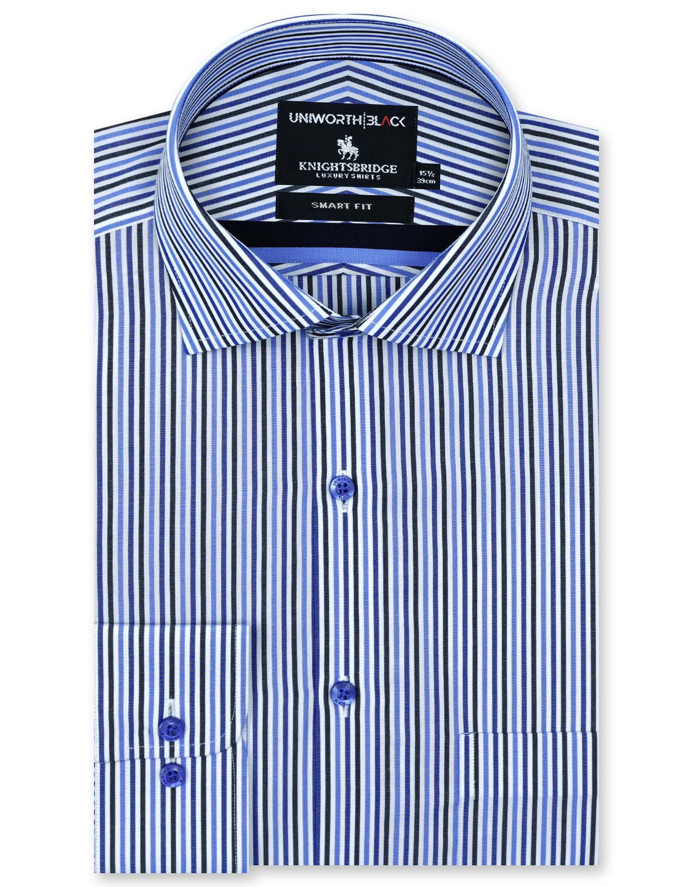 Stripe Royal Blue Tailored Smart Fit Shirt FS2877-1SF-14.5