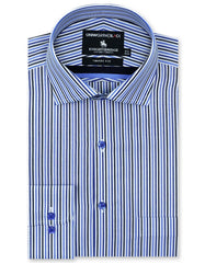 Stripe Royal Blue Tailored Smart Fit Shirt FS2877-1SF-14.5