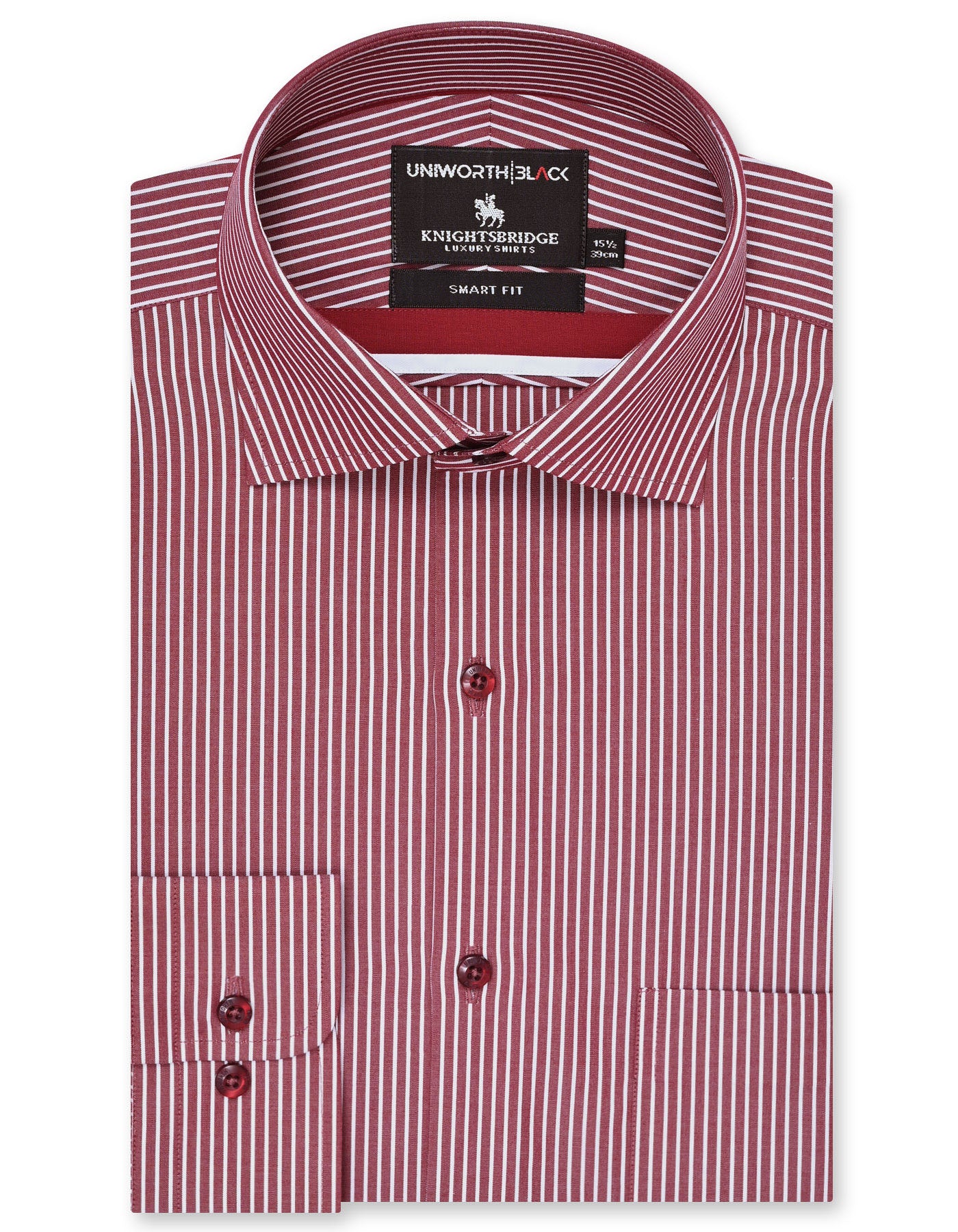 Stripe Maroon Tailored Smart Fit Shirt FS2879-1SF-14.5