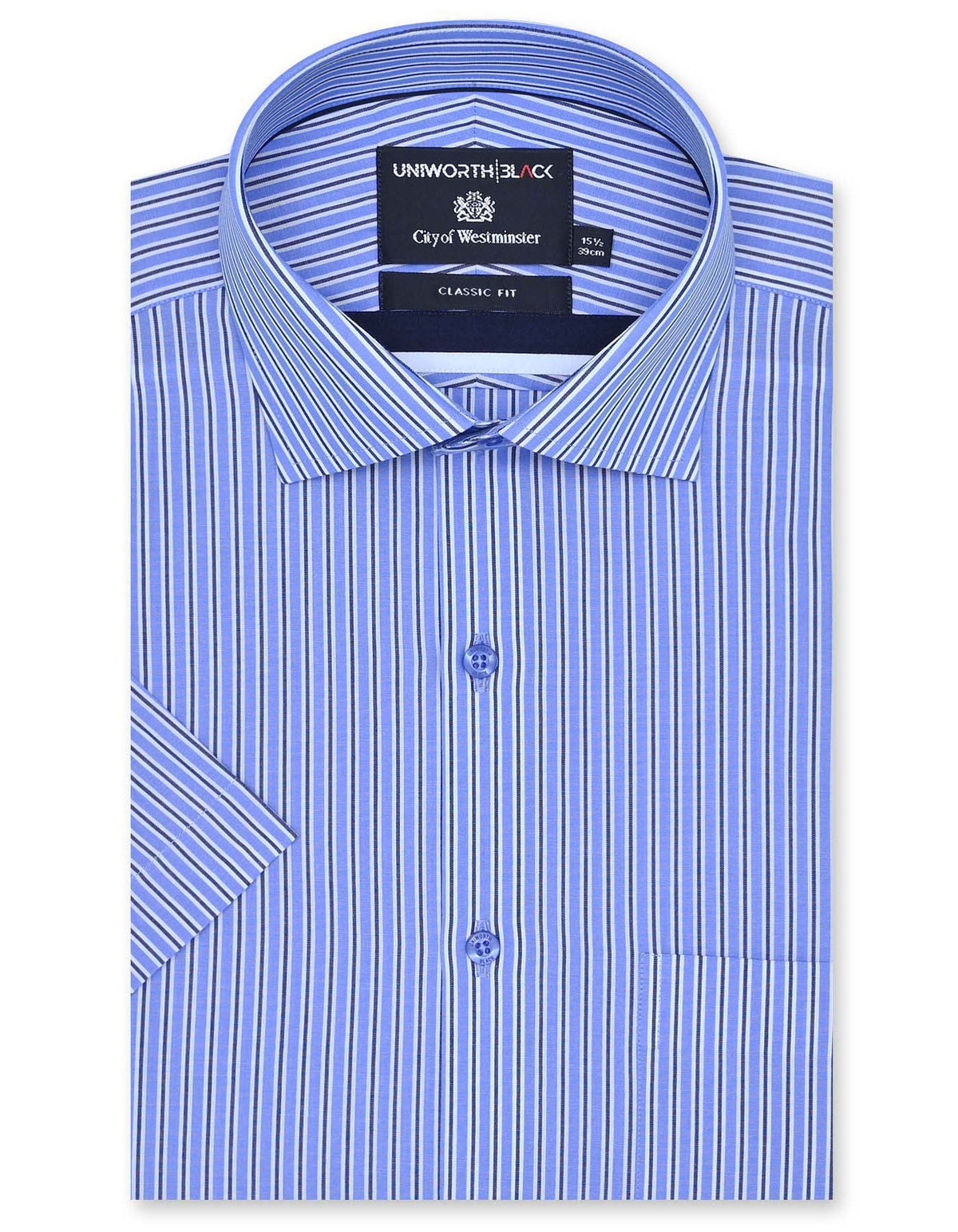 Stripe Blue Classic Fit Shirt FS2880-1RH-14.5