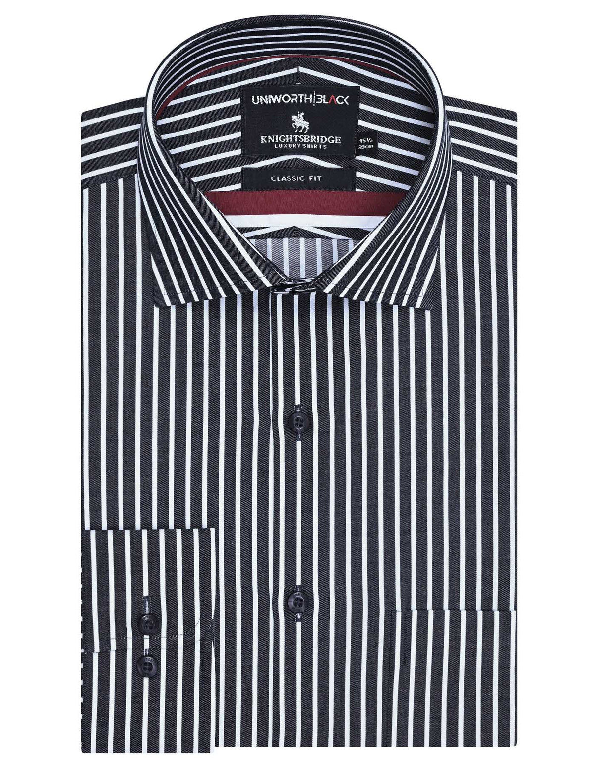 Stripe Black Classic Fit Shirt FS2882-1RF-14.5