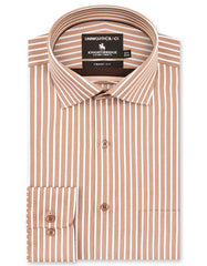 Stripe Beige Tailored Smart Fit Shirt FS2885-2SF-14.5
