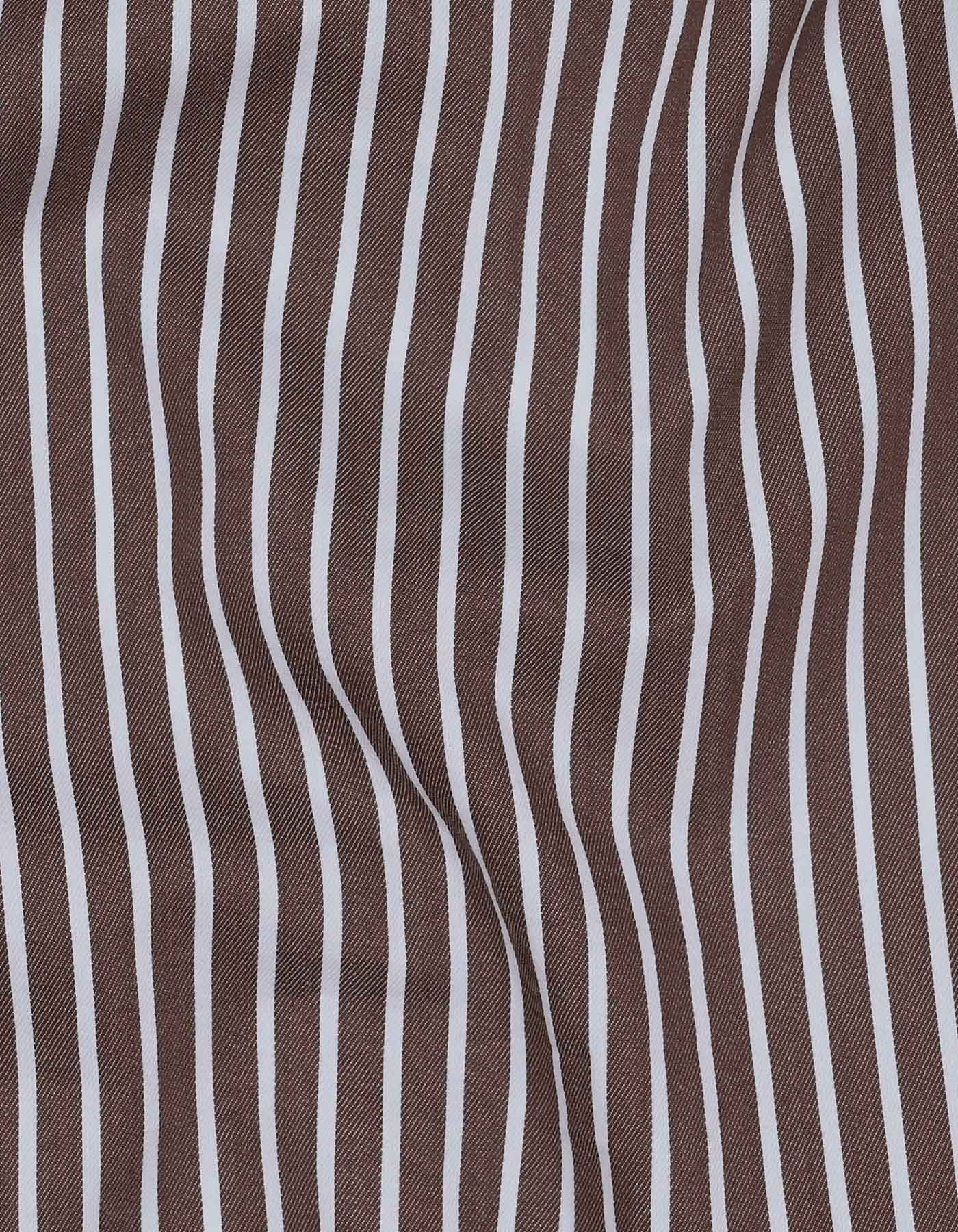 Stripe Brown Classic Fit Shirt FS2886-1RF-16