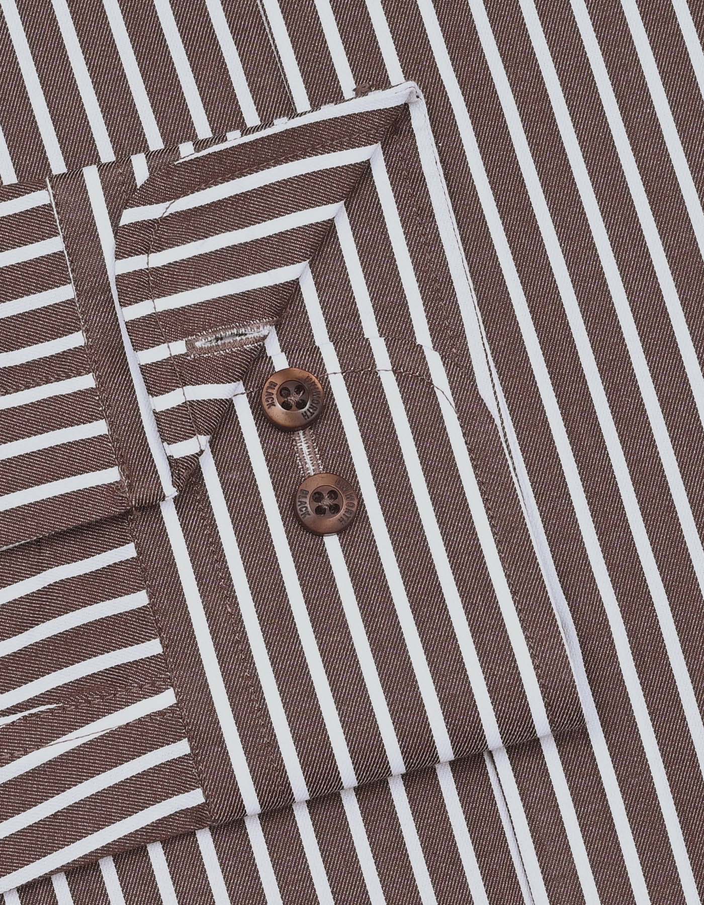 Stripe Brown Tailored Smart Fit Shirt FS2886-1SF-15.5