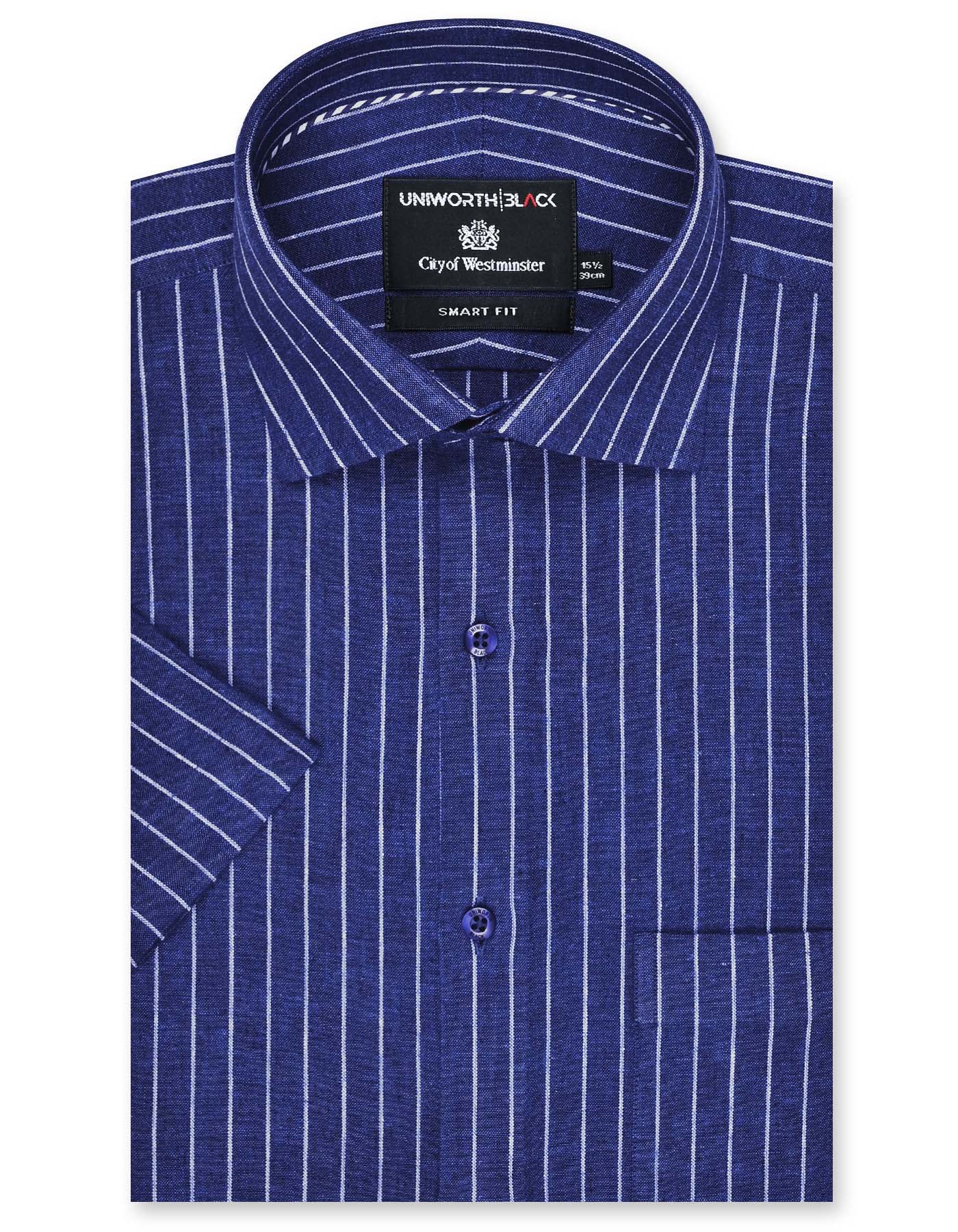 Stripe Navy Smart Fit Shirt FS2897SH-14.5