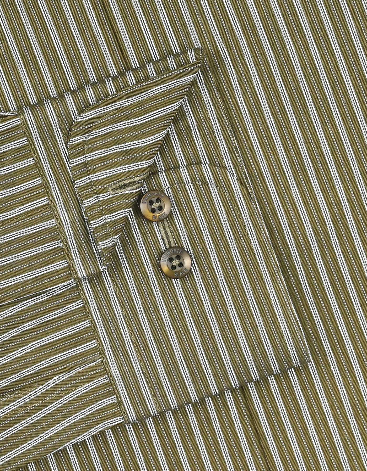 Stripe Olive Tailored Smart Fit Shirt FS2902-1SF-15.5