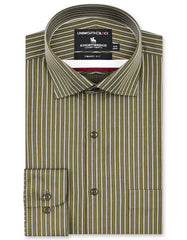Stripe Olive Tailored Smart Fit Shirt FS2902-1SF-14.5