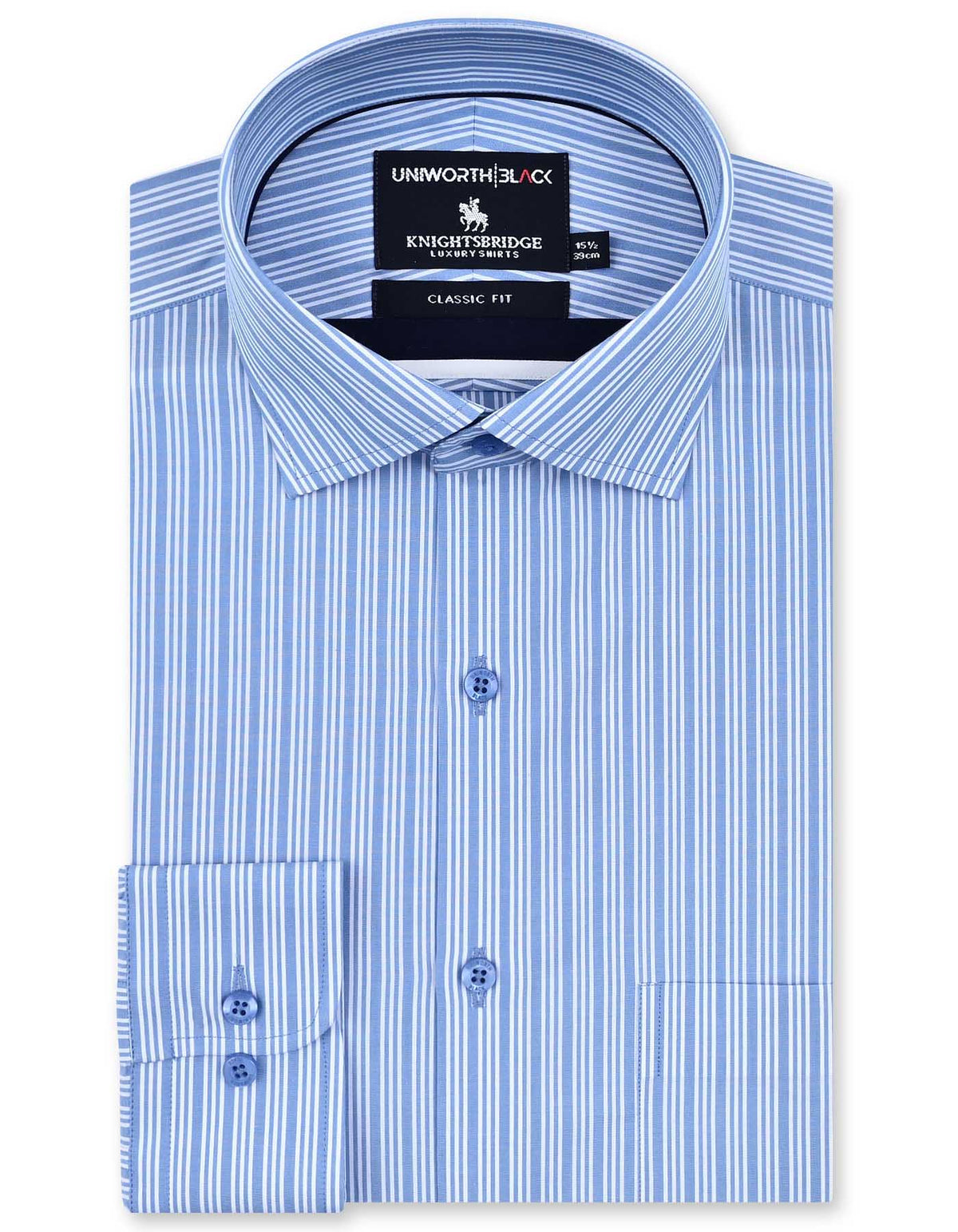 Stripe Blue Classic Fit Shirt FS2905-1RF-14.5