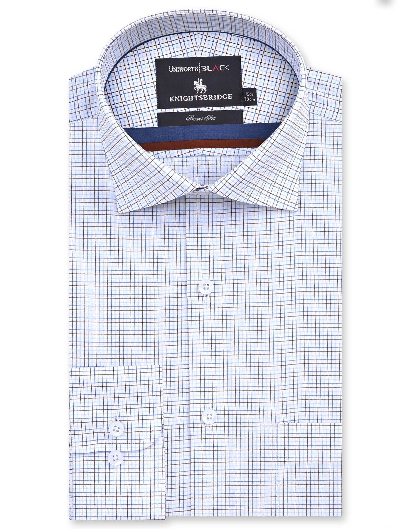 Check Brown Tailored Smart Fit Shirt FS2905SF-15