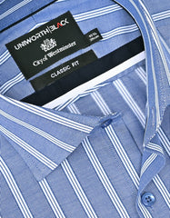 Stripe Navy Classic Fit Shirt FS2906-1RF-15.5
