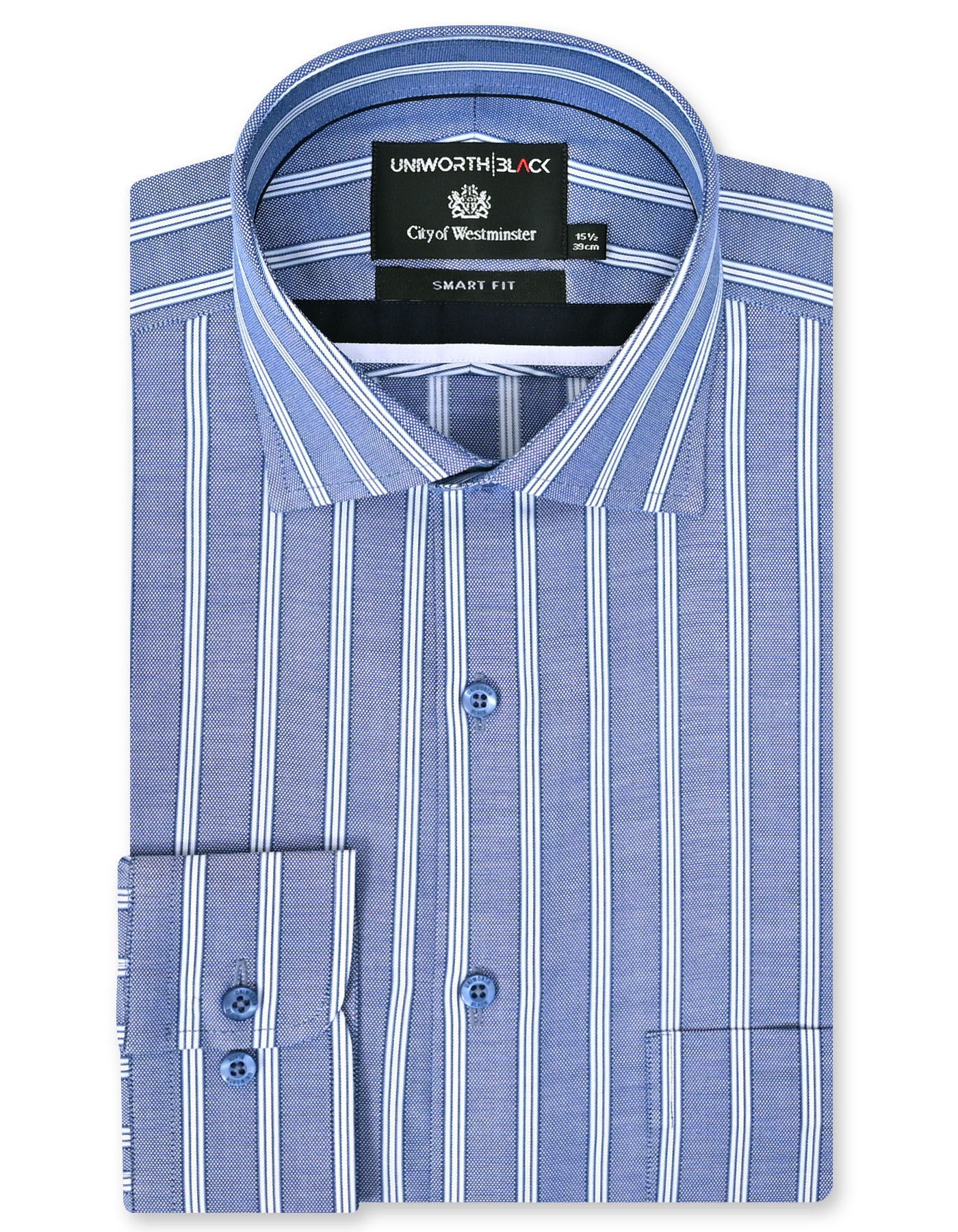 Stripe Navy Tailored Smart Fit Shirt FS2906-1SF-14.5