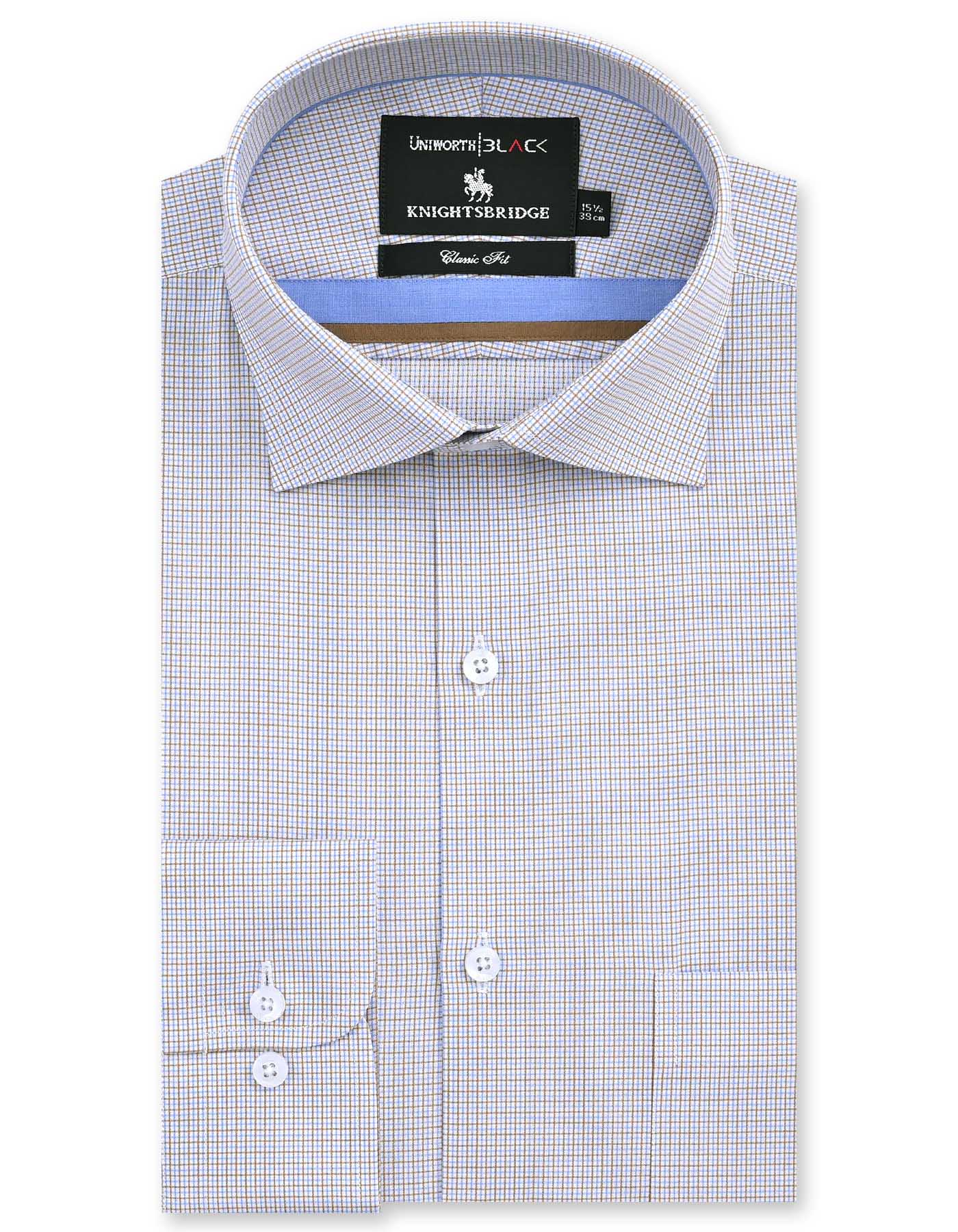 Check L Brown Classic Fit Shirt FS2906RF-14.5
