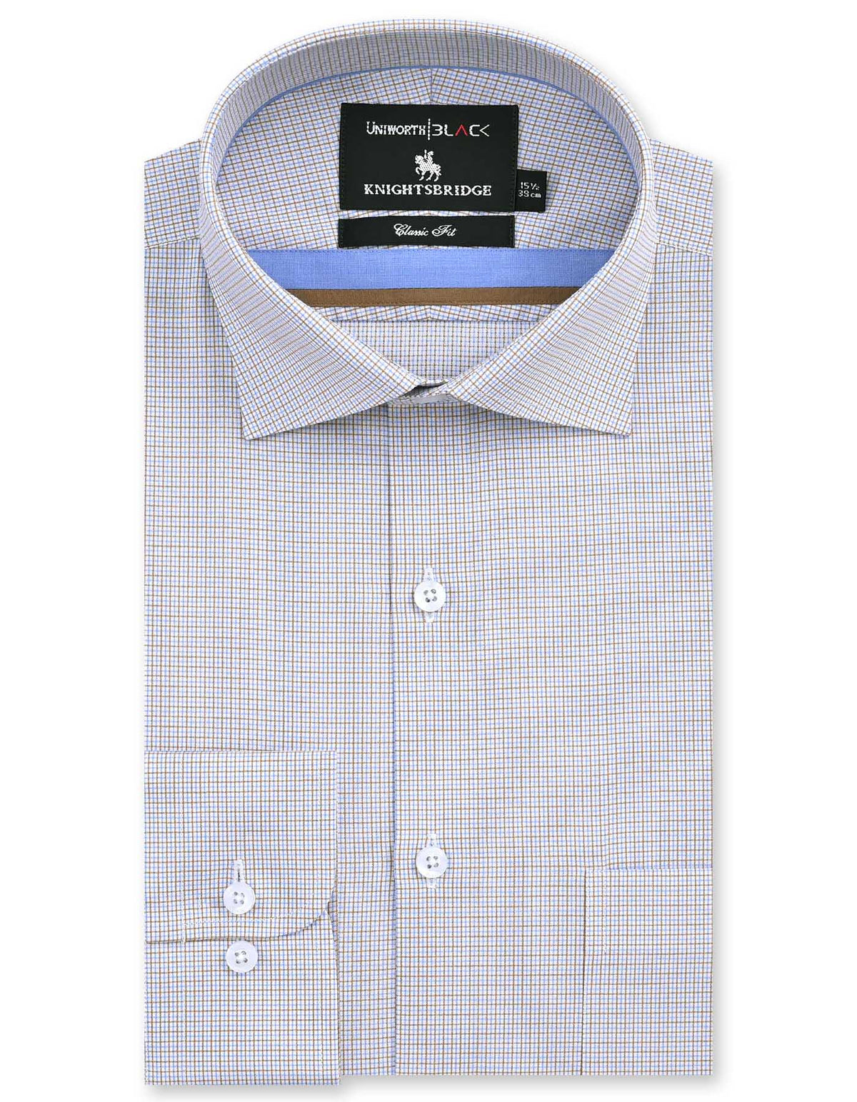 Check L Brown Classic Fit Shirt FS2906RF-14.5