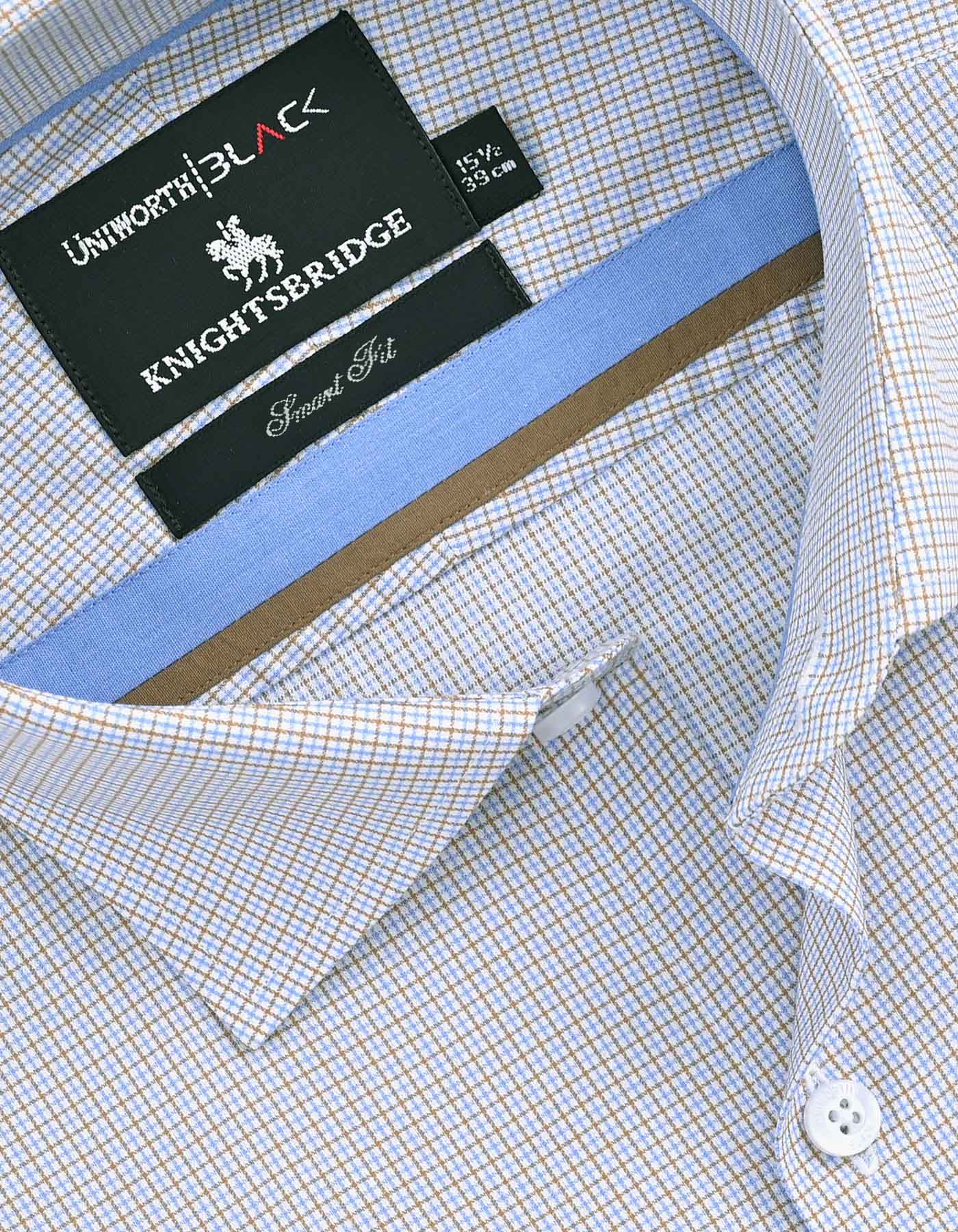 Check L Brown Tailored Smart Fit Shirt FS2906SF-15