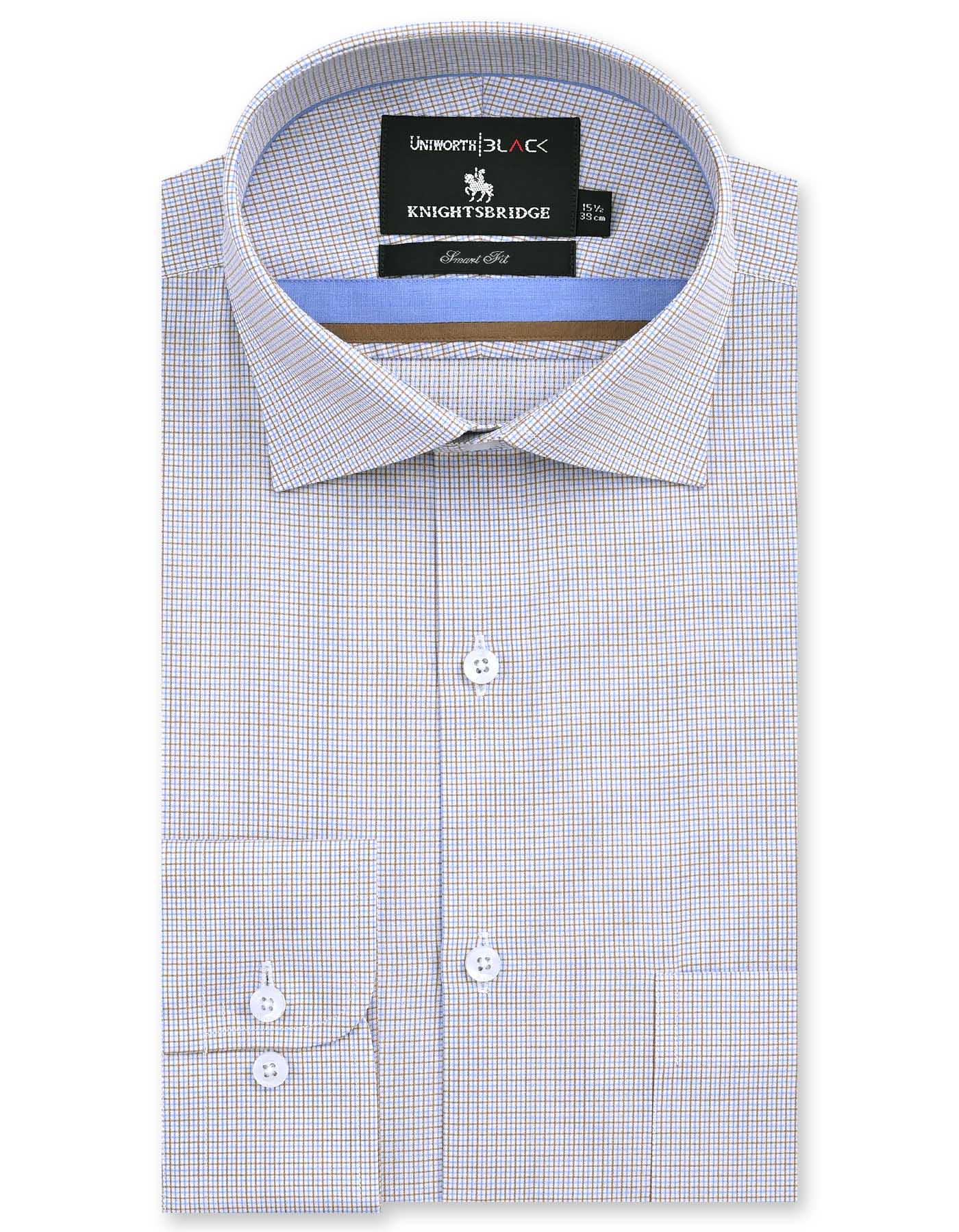 Check L Brown Tailored Smart Fit Shirt FS2906SF-14.5