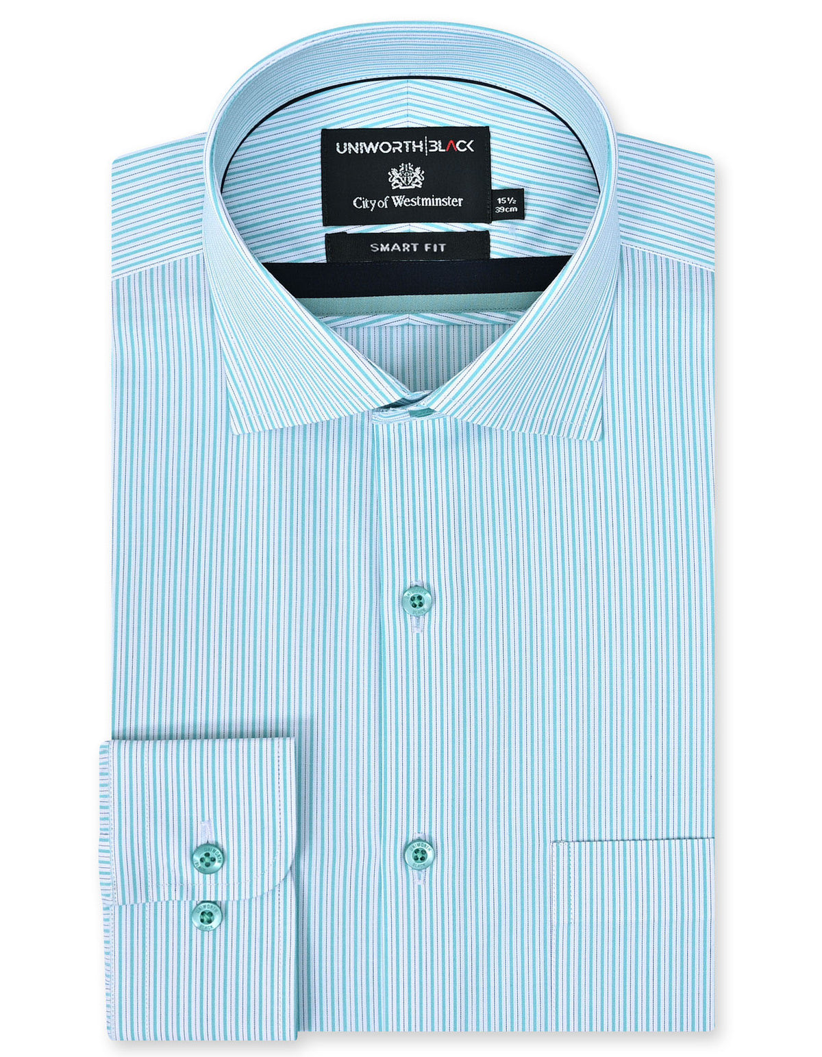 Stripe D Cyan Tailored Smart Fit Shirt FS2909-1SF-14.5