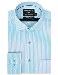 Stripe D Cyan Tailored Smart Fit Shirt FS2909-1SF-14.5