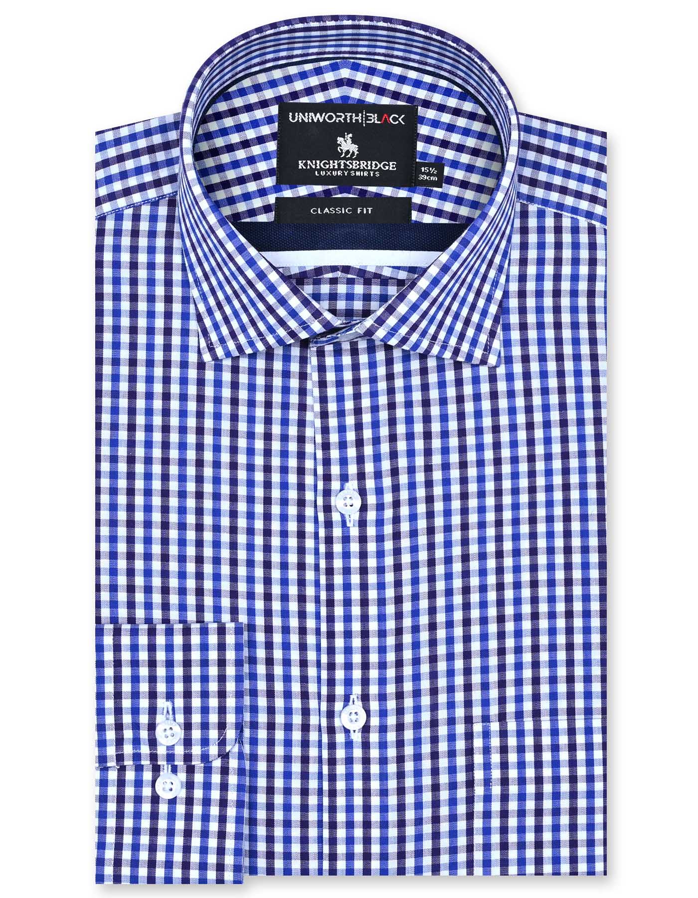 Check Royal Blue Classic Fit Shirt FS2909RF-14.5