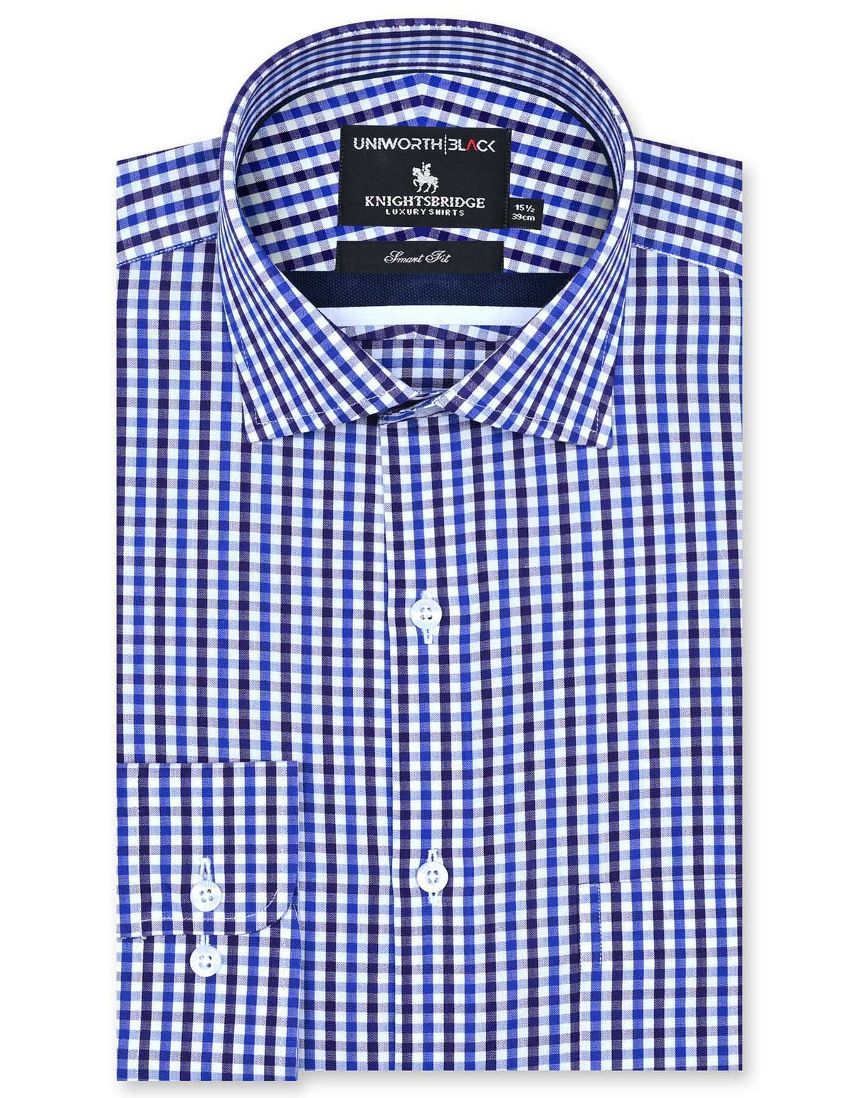 Check Royal Blue Tailored Smart Fit Shirt FS2909SF-14.5