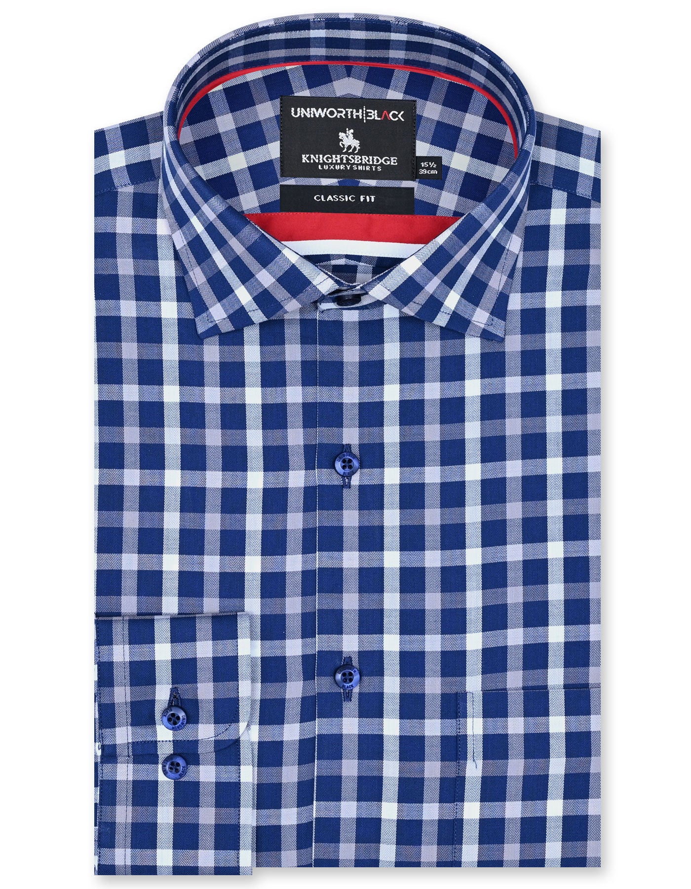 Check Navy Classic Fit Shirt FS2912RF-14.5