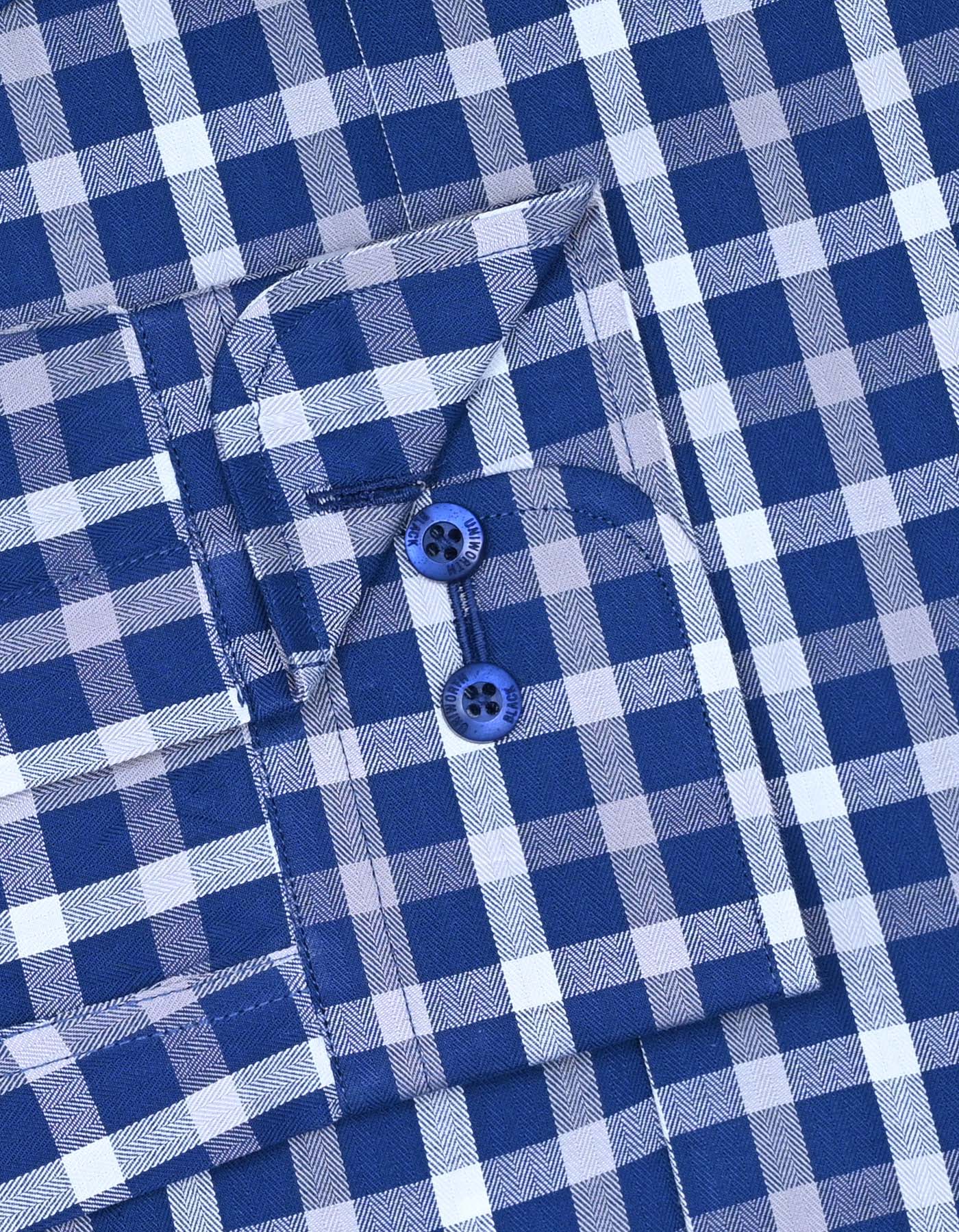 Check Navy Tailored Smart Fit Shirt FS2912SF-15.5