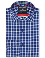 Check Navy Tailored Smart Fit Shirt FS2912SF-14.5