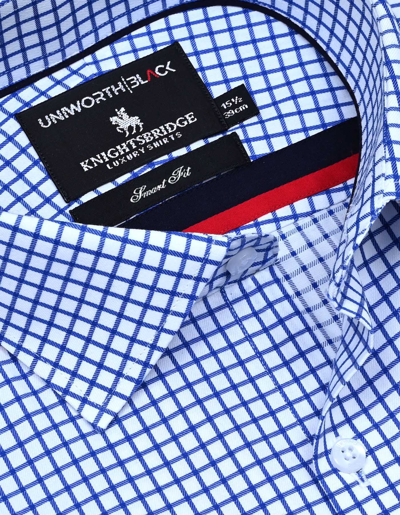Check Royal Blue Tailored Smart Fit Shirt FS2916SF-15