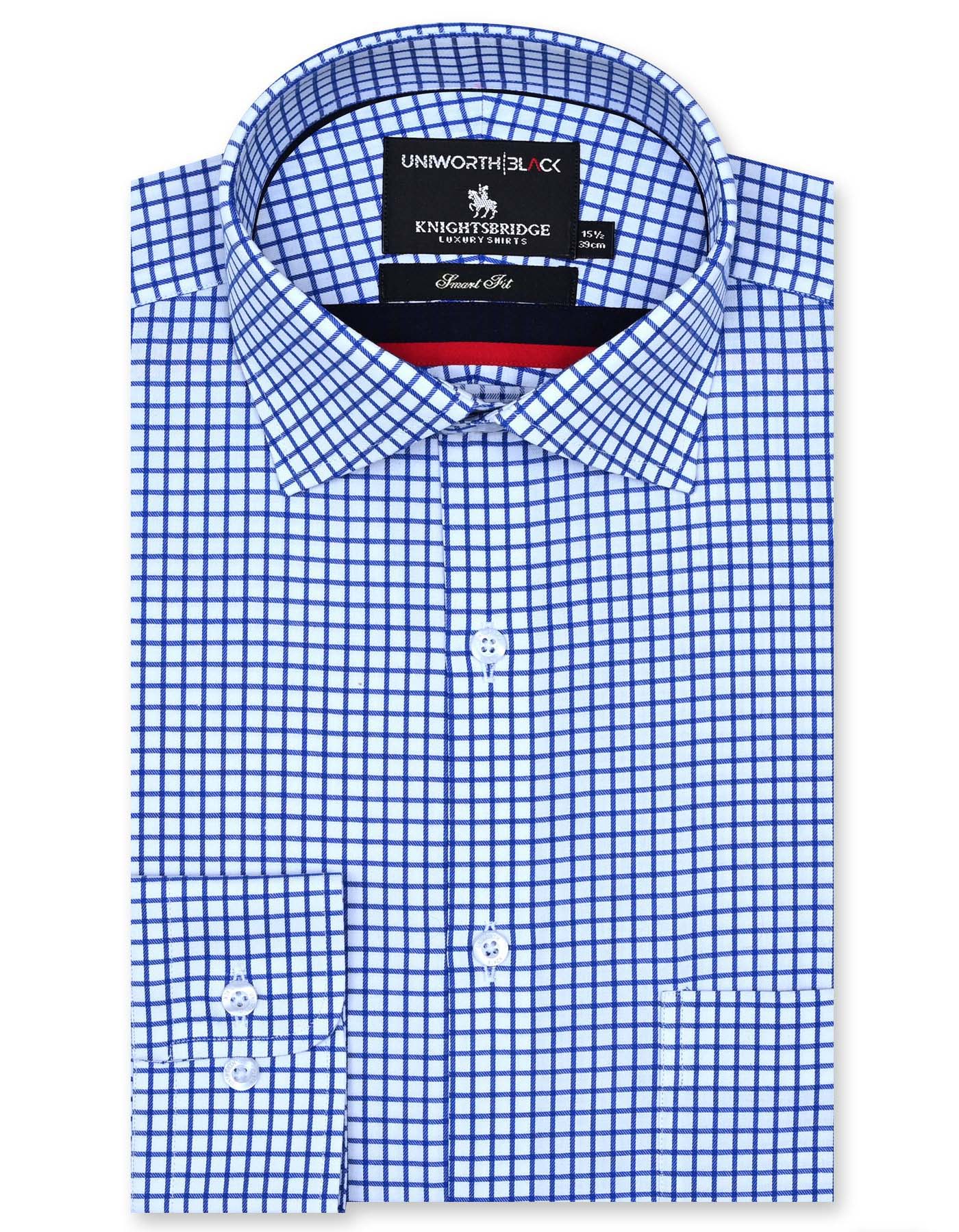 Check Royal Blue Tailored Smart Fit Shirt FS2916SF-14.5