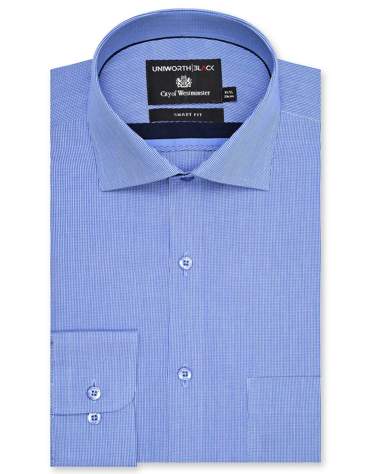 Check Royal Blue Tailored Smart Fit Shirt FS2918SF-14.5