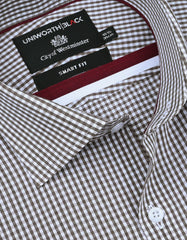 Check Brown Tailored Smart Fit Shirt FS2920SF-15
