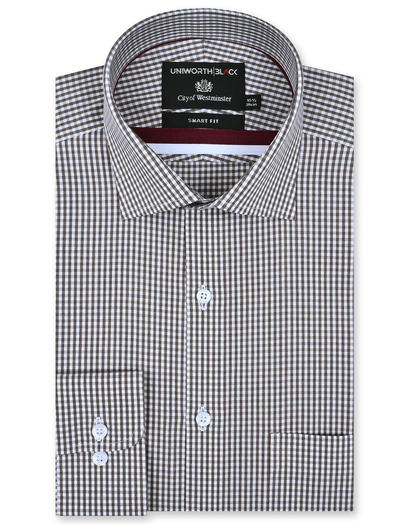 Check Brown Tailored Smart Fit Shirt FS2920SF-14.5