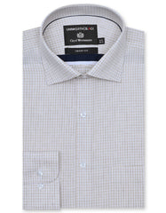 Check Beige Tailored Smart Fit Shirt FS2921SF-14.5