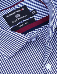 Check Navy Tailored Smart Fit Shirt FS2923SF-15