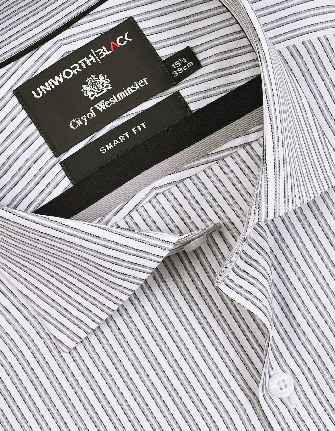 Stripe Grey Tailored Smart Fit Shirt FS2925-1SF-15