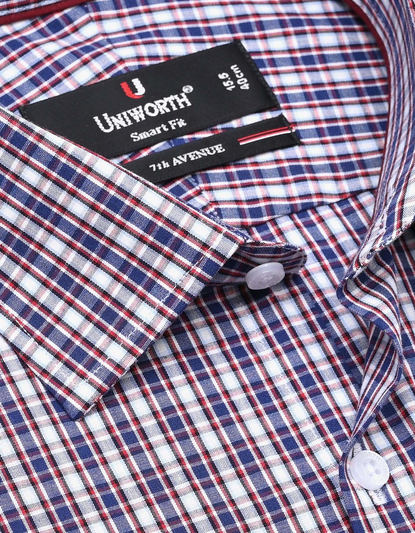 Check Navy Tailored Smart Fit Shirt FS2926SF-15