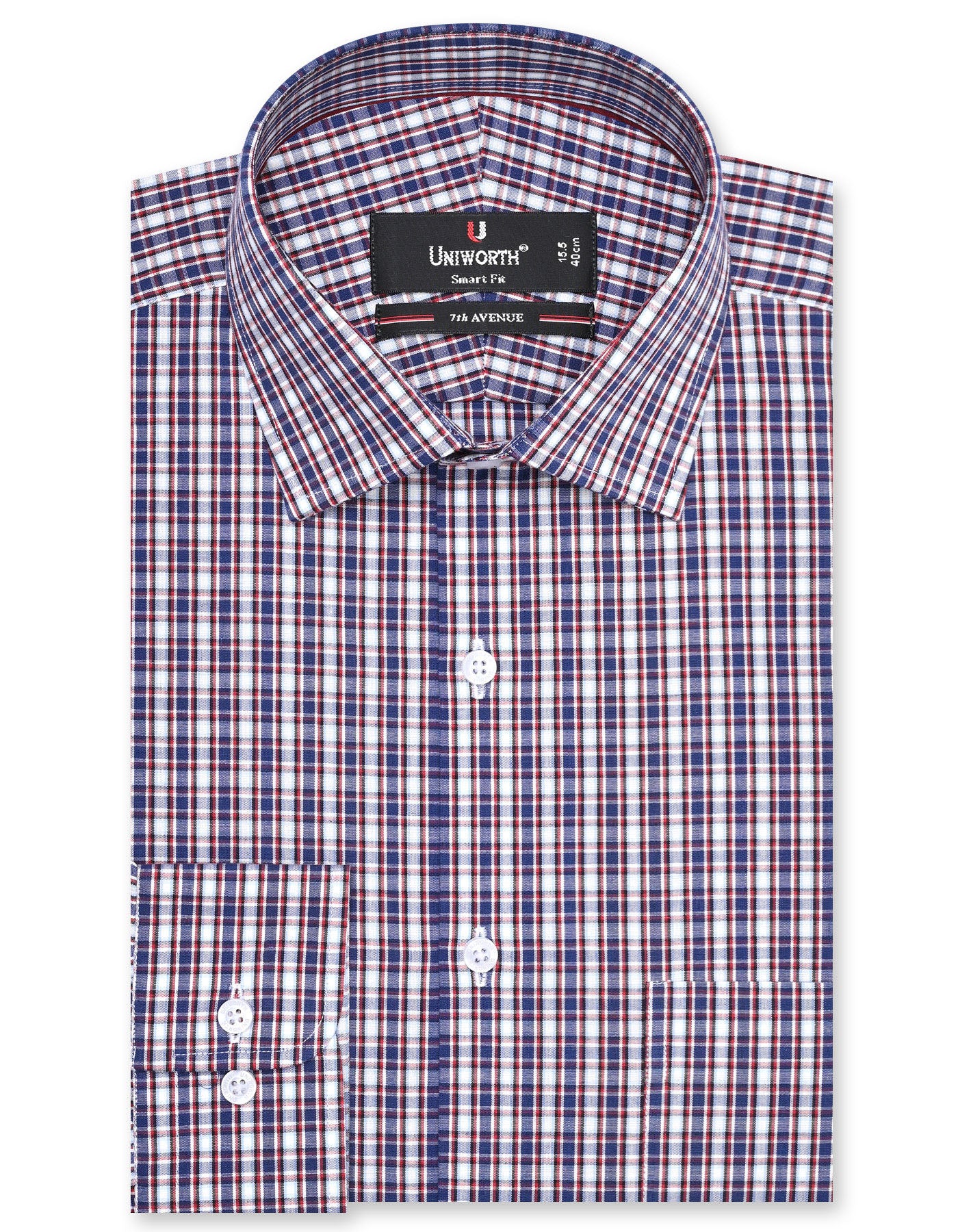 Check Navy Tailored Smart Fit Shirt FS2926SF-14.5