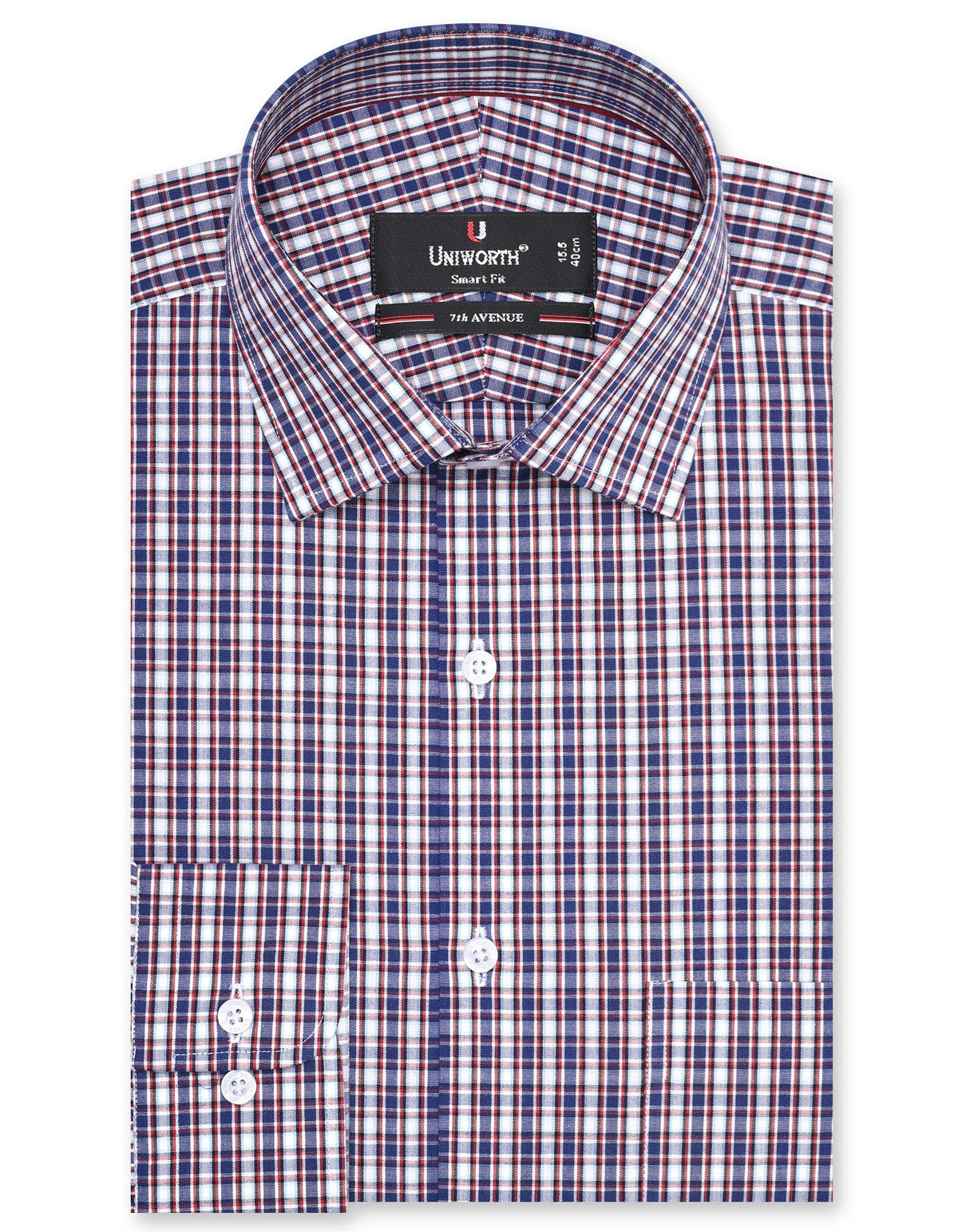 Check Navy Tailored Smart Fit Shirt FS2926SF-14.5