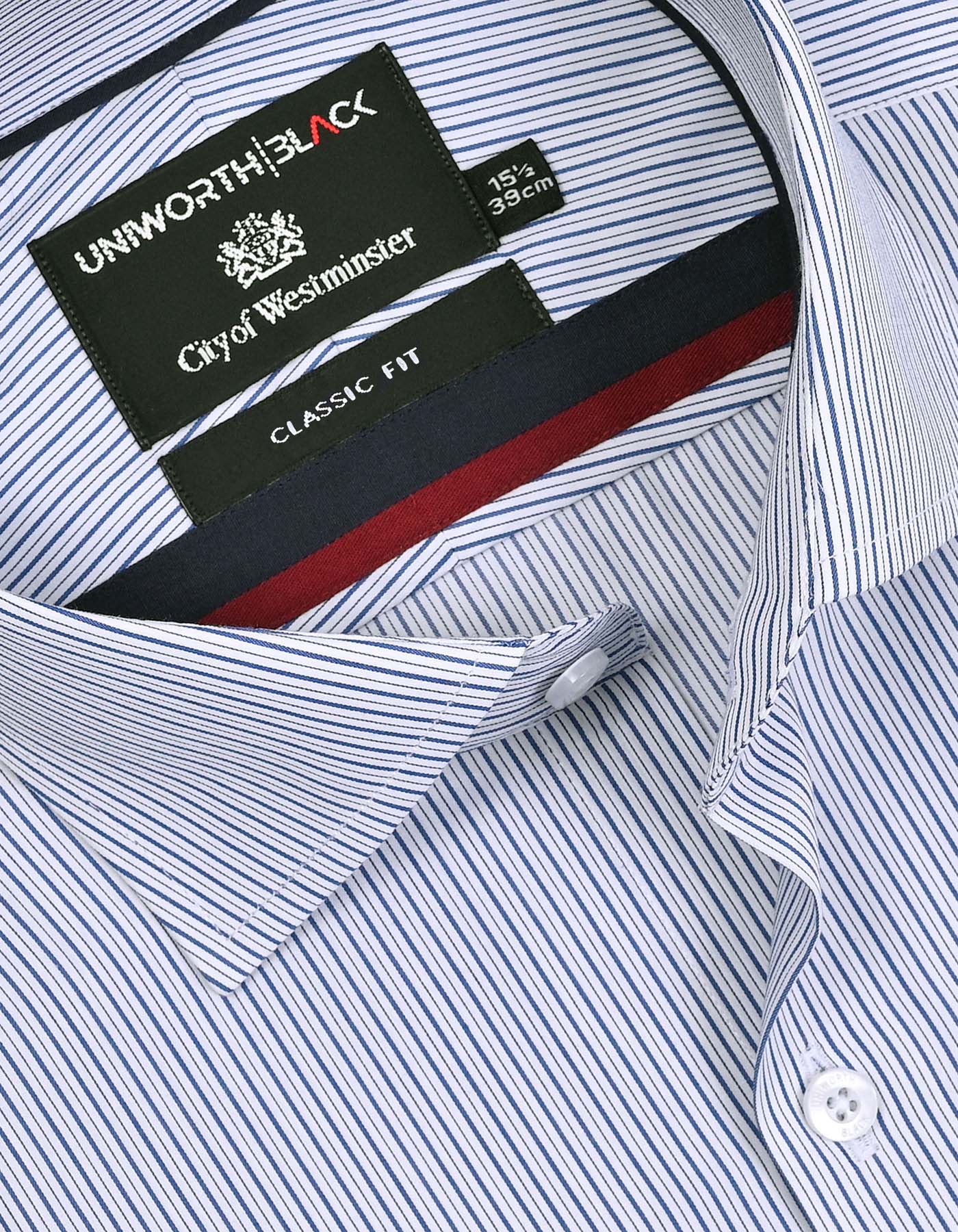 Stripe Royal Blue Classic Fit Shirt FS2927-1RF-15
