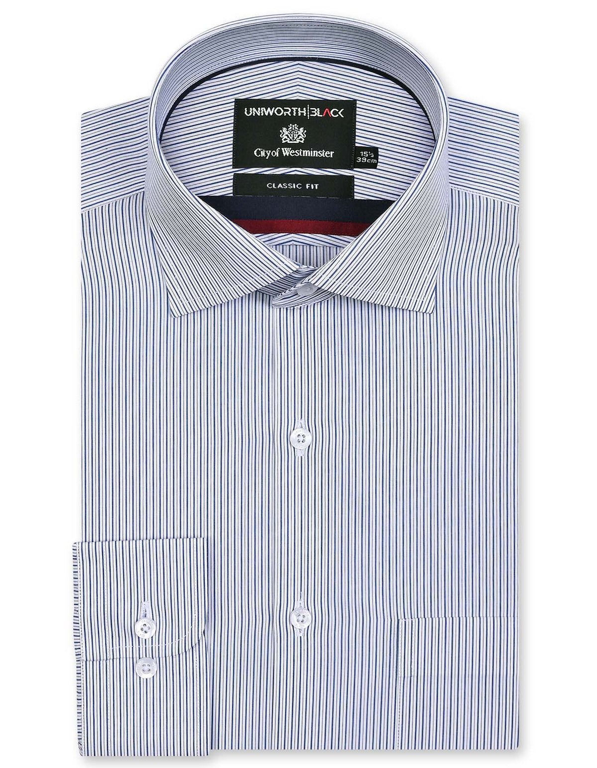 Stripe Royal Blue Classic Fit Shirt FS2927-1RF-14.5