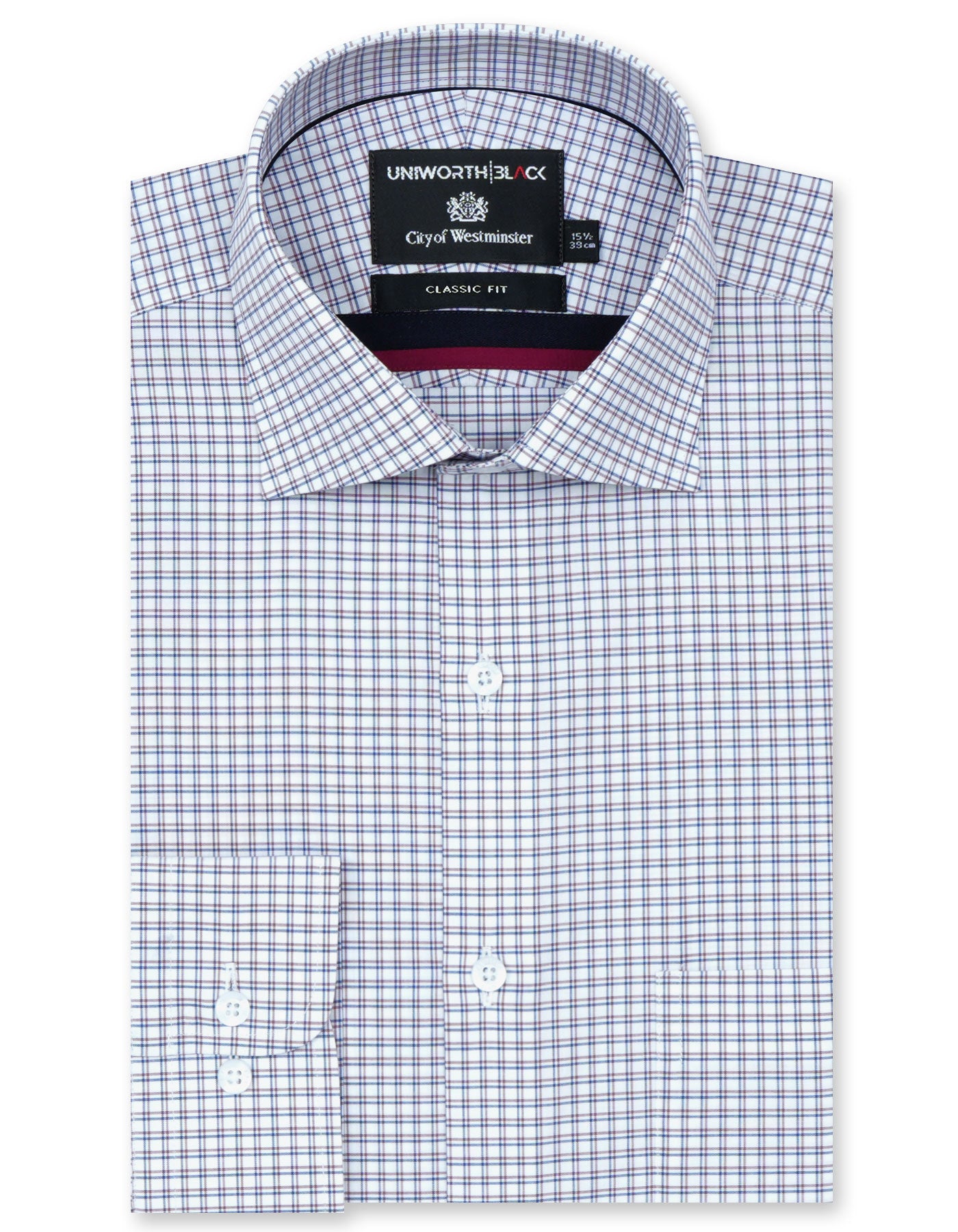 Check Maroon Classic Fit Shirt FS2927RF-14.5