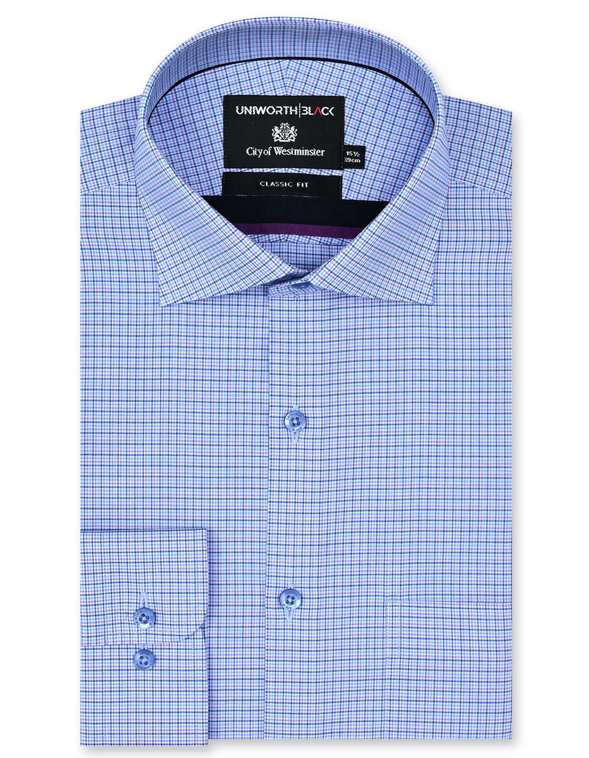 Check Navy Classic Fit Shirt FS2929RF-14.5