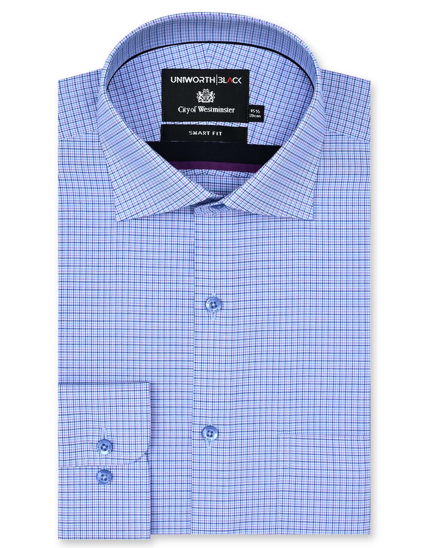 Check Navy Smart Fit Shirt FS2929SF-14.5