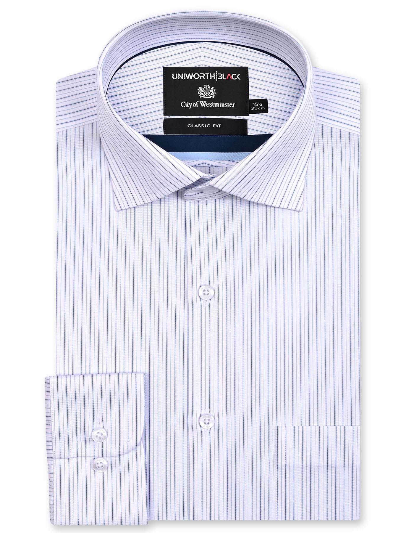 Stripe Navy Classic Fit Shirt FS2930RF-14.5
