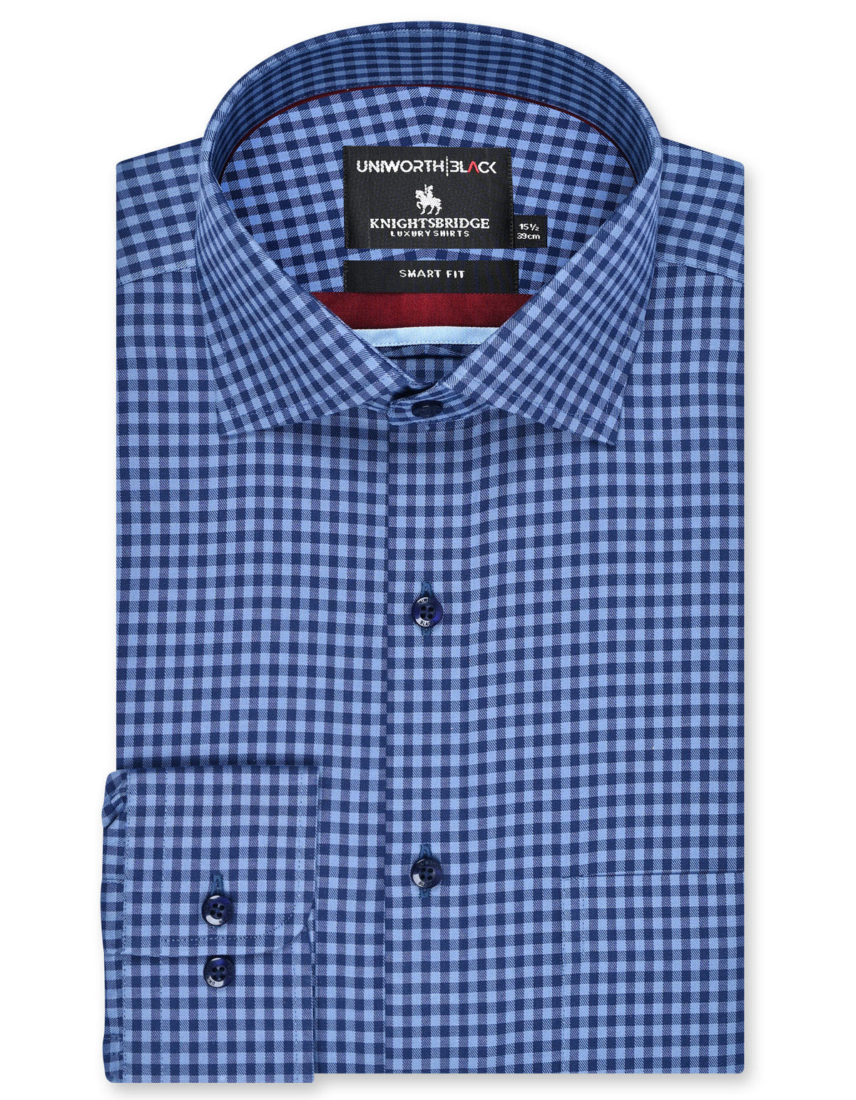 Check M Blue Tailored Smart Fit Shirt FS2932-1SF-14.5